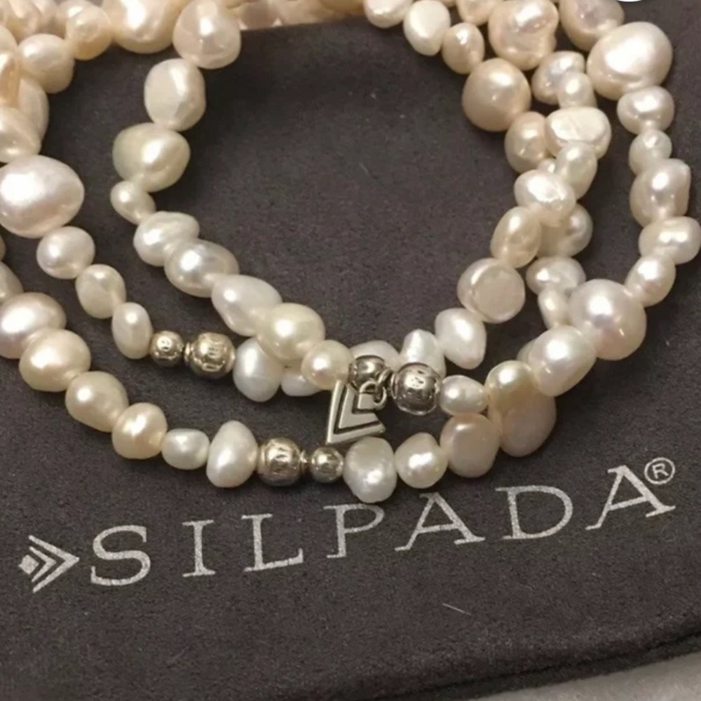 Silpada Authentic Goddess Fresh Water Sterling Silver Pearl Bracelet (5) NWOT๐ - Picture 8 of 9